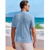 image:imageCOOFANDY Mens Knit Shirts Short Sleeve Button Down Casual Polo Shirt Summer Beach Vacation ShirtsLight Blue