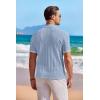 image:imageCOOFANDY Mens Knit Shirts Short Sleeve Button Down Casual Polo Shirt Summer Beach Vacation ShirtsLight Bluewhite