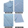 image:imageCOOFANDY Mens Knit Shirts Short Sleeve Button Down Casual Polo Shirt Summer Beach Vacation ShirtsLight Bluewhite