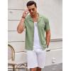 image:imageCOOFANDY Mens Knit Shirts Short Sleeve Button Down Casual Polo Shirt Summer Beach Vacation ShirtsLight Green