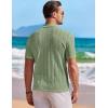 image:imageCOOFANDY Mens Knit Shirts Short Sleeve Button Down Casual Polo Shirt Summer Beach Vacation ShirtsLight Green