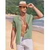 image:imageCOOFANDY Mens Knit Shirts Short Sleeve Button Down Casual Polo Shirt Summer Beach Vacation ShirtsLight Green
