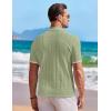 image:imageCOOFANDY Mens Knit Shirts Short Sleeve Button Down Casual Polo Shirt Summer Beach Vacation ShirtsLight Greenwhite