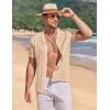 image:imageCOOFANDY Mens Knit Shirts Short Sleeve Button Down Casual Polo Shirt Summer Beach Vacation ShirtsLight Khakibrown