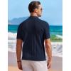 image:imageCOOFANDY Mens Knit Shirts Short Sleeve Button Down Casual Polo Shirt Summer Beach Vacation ShirtsNavy Blue