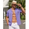 image:imageCOOFANDY Mens Knit Shirts Short Sleeve Button Down Casual Polo Shirt Summer Beach Vacation ShirtsPurple