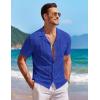 image:imageCOOFANDY Mens Knit Shirts Short Sleeve Button Down Casual Polo Shirt Summer Beach Vacation ShirtsSky Blue