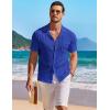 image:imageCOOFANDY Mens Knit Shirts Short Sleeve Button Down Casual Polo Shirt Summer Beach Vacation ShirtsSky Blue