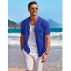 image:imageCOOFANDY Mens Knit Shirts Short Sleeve Button Down Casual Polo Shirt Summer Beach Vacation ShirtsSky Blue