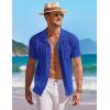image:imageCOOFANDY Mens Knit Shirts Short Sleeve Button Down Casual Polo Shirt Summer Beach Vacation ShirtsSky Blue