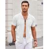 image:imageCOOFANDY Mens Knit Shirts Short Sleeve Button Down Casual Polo Shirt Summer Beach Vacation ShirtsWhite