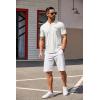 image:imageCOOFANDY Mens Knit Shirts Short Sleeve Button Down Casual Polo Shirt Summer Beach Vacation ShirtsWhitebrown