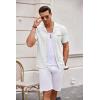image:imageCOOFANDY Mens Knit Shirts Short Sleeve Button Down Casual Polo Shirt Summer Beach Vacation ShirtsWhitebrown