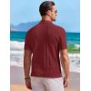 image:imageCOOFANDY Mens Knit Shirts Short Sleeve Button Down Casual Polo Shirt Summer Beach Vacation ShirtsWine Red