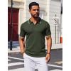image:imageCOOFANDY Mens Polo Shirts Short Sleeve Casual Knit Polo Shirt Vintage Golf T Shirts Old Money TopsArmy Green