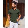 image:imageCOOFANDY Mens Polo Shirts Short Sleeve Casual Knit Polo Shirt Vintage Golf T Shirts Old Money TopsArmy Green