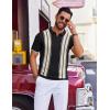 image:imageCOOFANDY Mens Polo Shirts Short Sleeve Casual Knit Polo Shirt Vintage Golf T Shirts Old Money TopsBlack  Beige