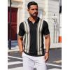 image:imageCOOFANDY Mens Polo Shirts Short Sleeve Casual Knit Polo Shirt Vintage Golf T Shirts Old Money TopsBlack  Beige