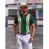 image:imageCOOFANDY Mens Polo Shirts Short Sleeve Casual Knit Polo Shirt Vintage Golf T Shirts Old Money TopsGreen  Black