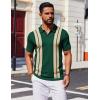 image:imageCOOFANDY Mens Polo Shirts Short Sleeve Casual Knit Polo Shirt Vintage Golf T Shirts Old Money TopsGreen  Black