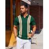 image:imageCOOFANDY Mens Polo Shirts Short Sleeve Casual Knit Polo Shirt Vintage Golf T Shirts Old Money TopsGreen  Black
