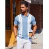 image:imageCOOFANDY Mens Polo Shirts Short Sleeve Casual Knit Polo Shirt Vintage Golf T Shirts Old Money TopsLight Blue  White