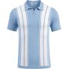 image:imageCOOFANDY Mens Polo Shirts Short Sleeve Casual Knit Polo Shirt Vintage Golf T Shirts Old Money TopsLight Blue  White