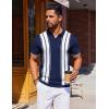 image:imageCOOFANDY Mens Polo Shirts Short Sleeve Casual Knit Polo Shirt Vintage Golf T Shirts Old Money TopsNavy Blue  White