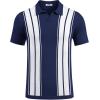 image:imageCOOFANDY Mens Polo Shirts Short Sleeve Casual Knit Polo Shirt Vintage Golf T Shirts Old Money TopsNavy Blue  White