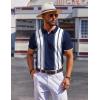 image:imageCOOFANDY Mens Polo Shirts Short Sleeve Casual Knit Polo Shirt Vintage Golf T Shirts Old Money TopsNavy Blue  White