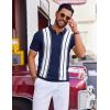 image:imageCOOFANDY Mens Polo Shirts Short Sleeve Casual Knit Polo Shirt Vintage Golf T Shirts Old Money TopsNavy Blue  White
