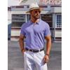 image:imageCOOFANDY Mens Polo Shirts Short Sleeve Casual Knit Polo Shirt Vintage Golf T Shirts Old Money TopsPurple