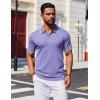 image:imageCOOFANDY Mens Polo Shirts Short Sleeve Casual Knit Polo Shirt Vintage Golf T Shirts Old Money TopsPurple