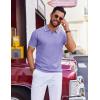 image:imageCOOFANDY Mens Polo Shirts Short Sleeve Casual Knit Polo Shirt Vintage Golf T Shirts Old Money TopsPurple