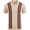 image:imageCOOFANDY Mens Polo Shirts Short Sleeve Casual Knit Polo Shirt Vintage Golf T Shirts Old Money TopsWhite  Brown