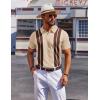 image:imageCOOFANDY Mens Polo Shirts Short Sleeve Casual Knit Polo Shirt Vintage Golf T Shirts Old Money TopsWhite  Brown
