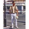 image:imageCOOFANDY Mens Polo Shirts Short Sleeve Casual Knit Polo Shirt Vintage Golf T Shirts Old Money TopsWhite  Brown