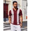 image:imageCOOFANDY Mens Polo Shirts Short Sleeve Casual Knit Polo Shirt Vintage Golf T Shirts Old Money TopsWine Red  White