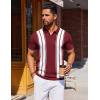 image:imageCOOFANDY Mens Polo Shirts Short Sleeve Casual Knit Polo Shirt Vintage Golf T Shirts Old Money TopsWine Red  White