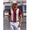 image:imageCOOFANDY Mens Polo Shirts Short Sleeve Casual Knit Polo Shirt Vintage Golf T Shirts Old Money TopsWine Red  White