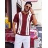 image:imageCOOFANDY Mens Polo Shirts Short Sleeve Casual Knit Polo Shirt Vintage Golf T Shirts Old Money TopsWine Red  White