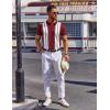 image:imageCOOFANDY Mens Polo Shirts Short Sleeve Casual Knit Polo Shirt Vintage Golf T Shirts Old Money TopsWine Red  White