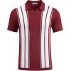 image:imageCOOFANDY Mens Polo Shirts Short Sleeve Casual Knit Polo Shirt Vintage Golf T Shirts Old Money TopsWine Red  White