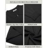 image:imageCOOFANDY Mens Quarter Zip Polo Sweater Long Sleeve Knit Polo Shirts Casual Lightweight Dress PulloverBlack