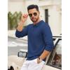 image:imageCOOFANDY Mens Quarter Zip Polo Sweater Long Sleeve Knit Polo Shirts Casual Lightweight Dress PulloverBlue