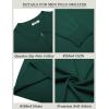 image:imageCOOFANDY Mens Quarter Zip Polo Sweater Long Sleeve Knit Polo Shirts Casual Lightweight Dress PulloverGreen