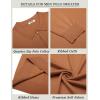 image:imageCOOFANDY Mens Quarter Zip Polo Sweater Long Sleeve Knit Polo Shirts Casual Lightweight Dress PulloverLight Brown