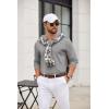 image:imageCOOFANDY Mens Quarter Zip Polo Sweater Long Sleeve Knit Polo Shirts Casual Lightweight Dress PulloverLight Gray