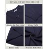 image:imageCOOFANDY Mens Quarter Zip Polo Sweater Long Sleeve Knit Polo Shirts Casual Lightweight Dress PulloverNavy Blue