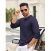 image:imageCOOFANDY Mens Quarter Zip Polo Sweater Long Sleeve Knit Polo Shirts Casual Lightweight Dress PulloverNavy Blue